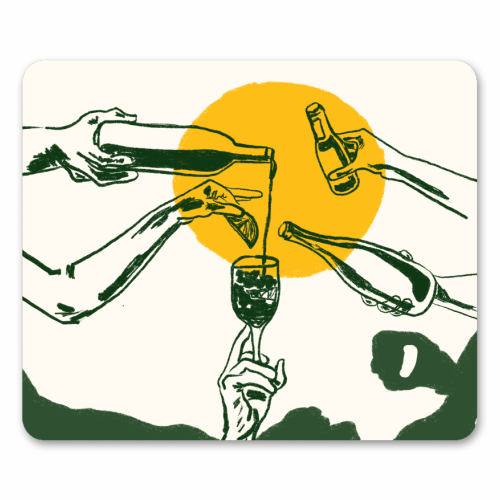 Sunset Cocktail Summer Cheers Illustration - mouse mat by EZbie
