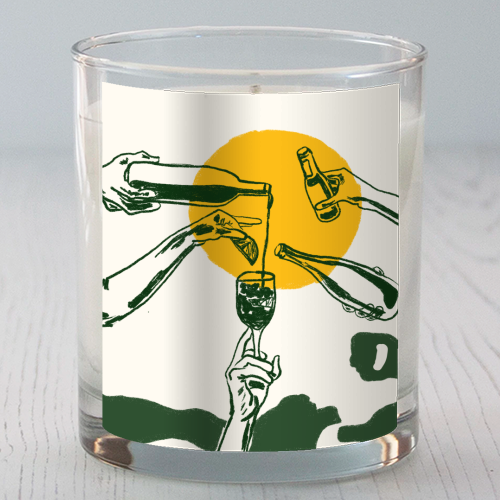 Sunset Cocktail Summer Cheers Illustration - scented candle by EZbie