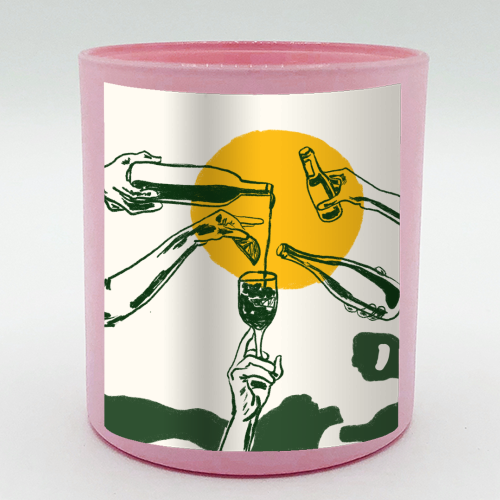 Sunset Cocktail Summer Cheers Illustration - scented candle by EZbie