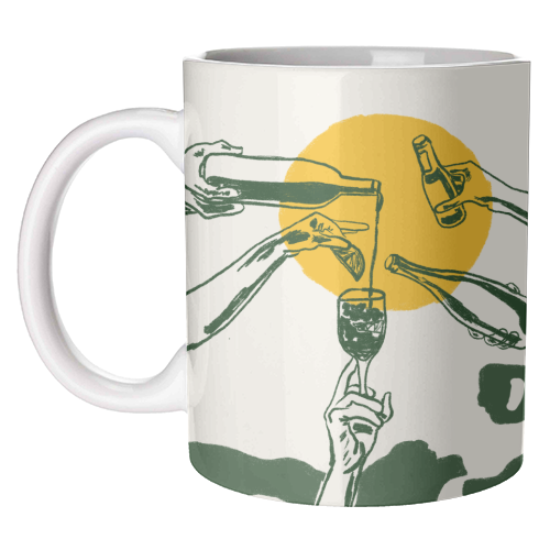 Sunset Cocktail Summer Cheers Illustration - unique mug by EZbie