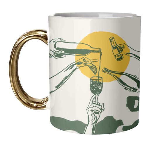 Sunset Cocktail Summer Cheers Illustration - unique mug by EZbie
