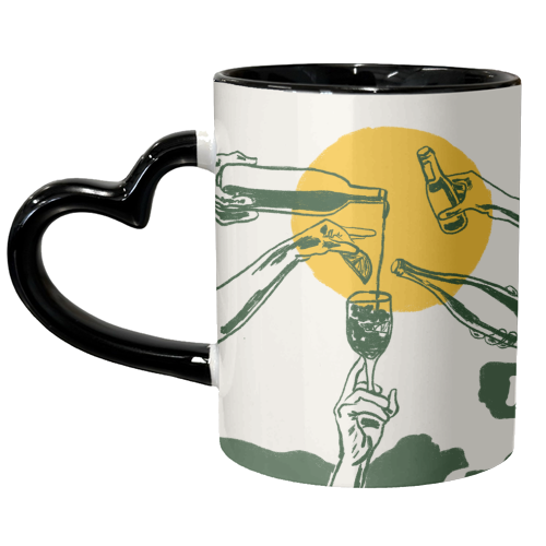 Sunset Cocktail Summer Cheers Illustration - unique mug by EZbie