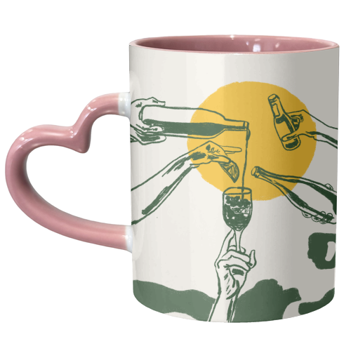 Sunset Cocktail Summer Cheers Illustration - unique mug by EZbie