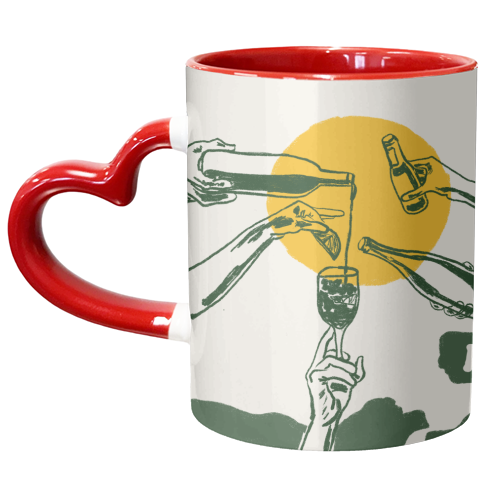 Sunset Cocktail Summer Cheers Illustration - unique mug by EZbie