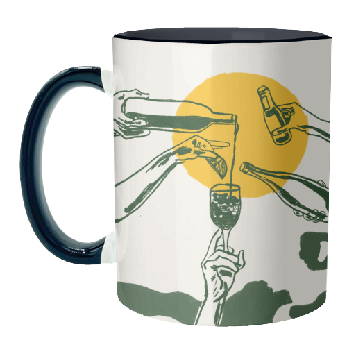 Sunset Cocktail Summer Cheers Illustration - unique mug by EZbie