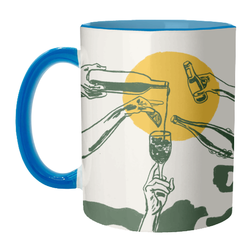 Sunset Cocktail Summer Cheers Illustration - unique mug by EZbie