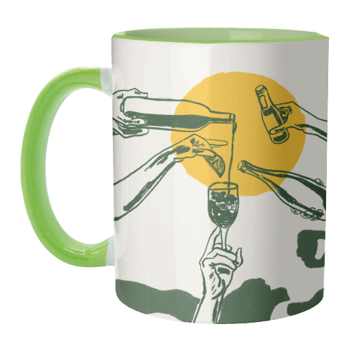 Sunset Cocktail Summer Cheers Illustration - unique mug by EZbie