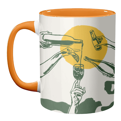 Sunset Cocktail Summer Cheers Illustration - unique mug by EZbie