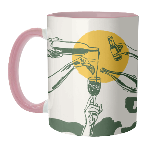 Sunset Cocktail Summer Cheers Illustration - unique mug by EZbie