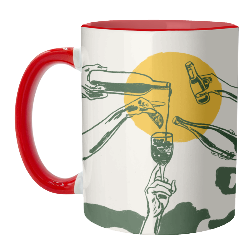 Sunset Cocktail Summer Cheers Illustration - unique mug by EZbie