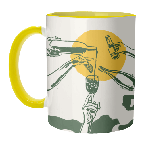 Sunset Cocktail Summer Cheers Illustration - unique mug by EZbie