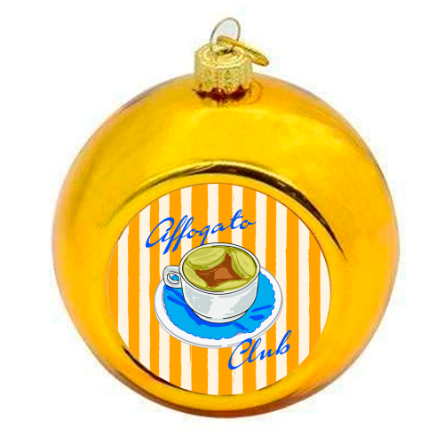 Affogato Club Aesthetic Coffee Illustration - colourful christmas bauble by EZbie