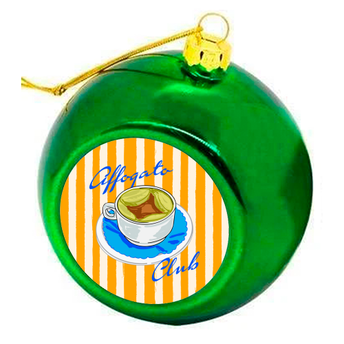 Affogato Club Aesthetic Coffee Illustration - colourful christmas bauble by EZbie