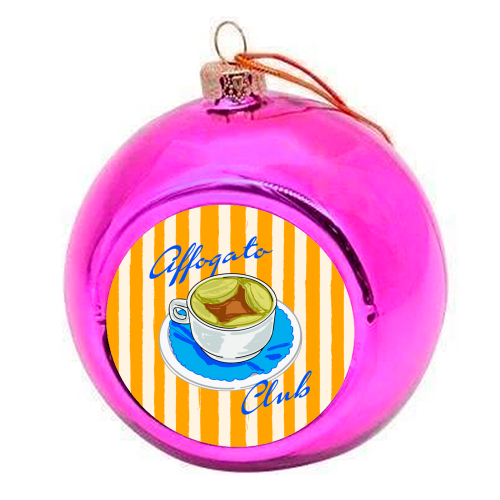 Affogato Club Aesthetic Coffee Illustration - colourful christmas bauble by EZbie