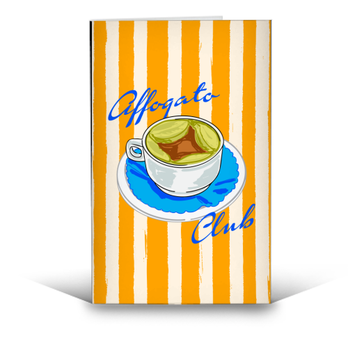 Affogato Club Aesthetic Coffee Illustration - funny greeting card by EZbie