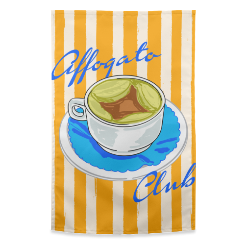 Affogato Club Aesthetic Coffee Illustration - funny tea towel by EZbie
