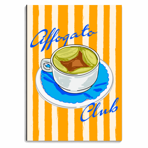 Affogato Club Aesthetic Coffee Illustration - personalised A4, A5, A6 notebook by EZbie