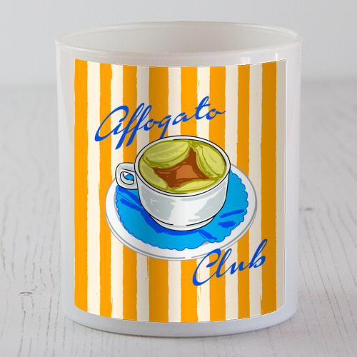 Affogato Club Aesthetic Coffee Illustration - scented candle by EZbie