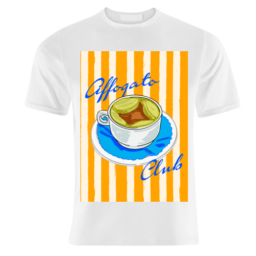 Affogato Club Aesthetic Coffee Illustration - unique t shirt by EZbie