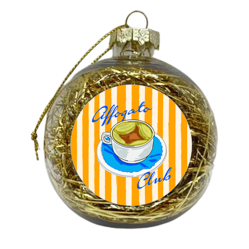 Affogato Club Aesthetic Coffee Illustration - xmas bauble by EZbie