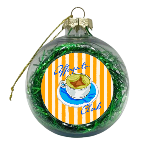 Affogato Club Aesthetic Coffee Illustration - xmas bauble by EZbie