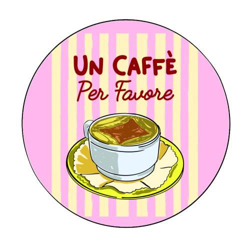 Un Caffè Per Favore Affogato Stripes Preppy Italian Coffee - Circle Sticker by EZbie
