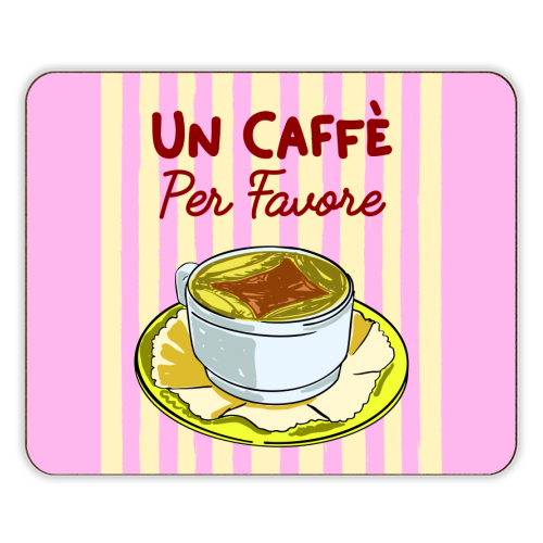 Un Caffè Per Favore Affogato Stripes Preppy Italian Coffee - designer placemat by EZbie
