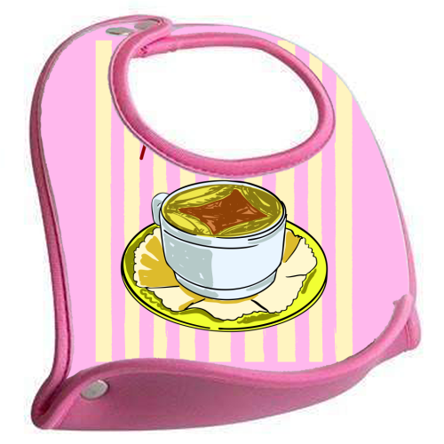 Un Caffè Per Favore Affogato Stripes Preppy Italian Coffee - feeding bib by EZbie