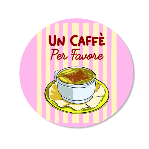 Un Caffè Per Favore Affogato Stripes Preppy Italian Coffee - Magnet by EZbie