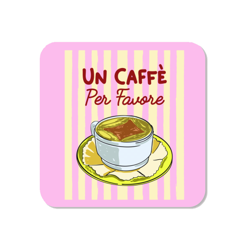 Un Caffè Per Favore Affogato Stripes Preppy Italian Coffee - Magnet by EZbie