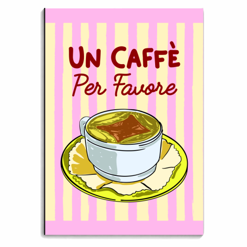 Un Caffè Per Favore Affogato Stripes Preppy Italian Coffee - personalised A4, A5, A6 notebook by EZbie