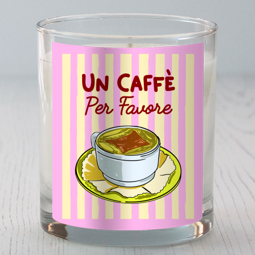 Un Caffè Per Favore Affogato Stripes Preppy Italian Coffee - scented candle by EZbie