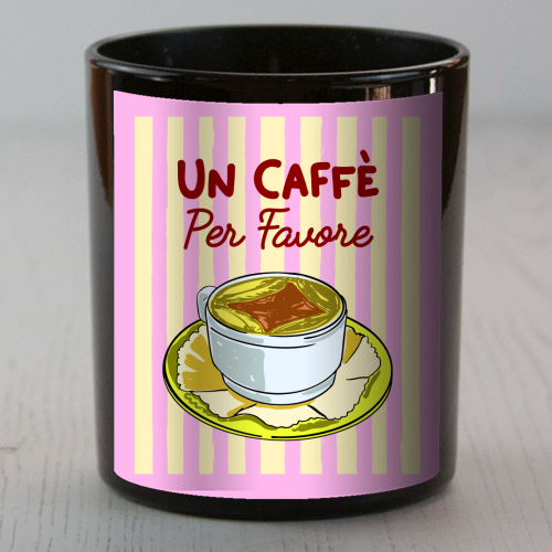 Un Caffè Per Favore Affogato Stripes Preppy Italian Coffee - scented candle by EZbie