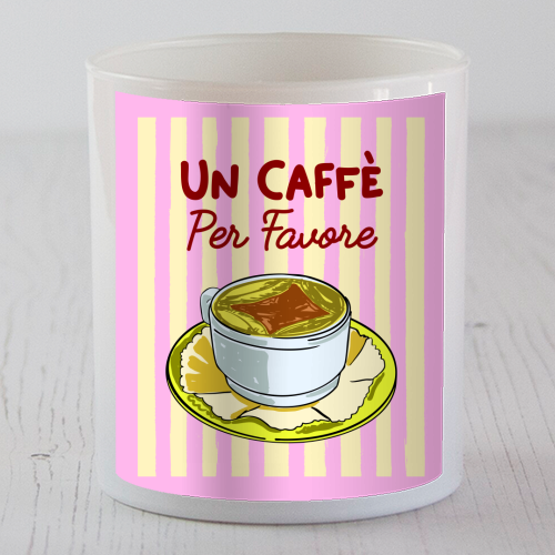 Un Caffè Per Favore Affogato Stripes Preppy Italian Coffee - scented candle by EZbie