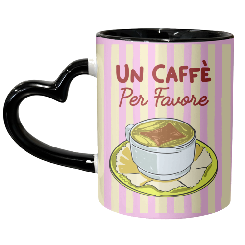 Un Caffè Per Favore Affogato Stripes Preppy Italian Coffee - unique mug by EZbie