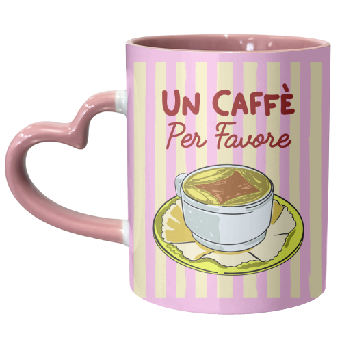 Un Caffè Per Favore Affogato Stripes Preppy Italian Coffee - unique mug by EZbie