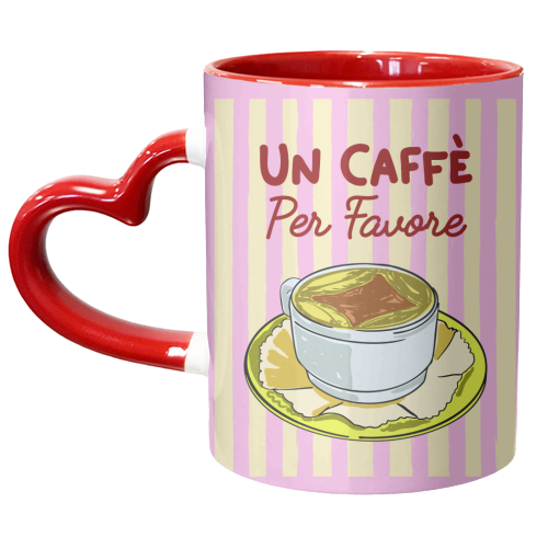 Un Caffè Per Favore Affogato Stripes Preppy Italian Coffee - unique mug by EZbie