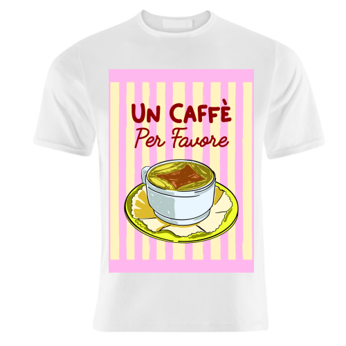 Un Caffè Per Favore Affogato Stripes Preppy Italian Coffee - unique t shirt by EZbie