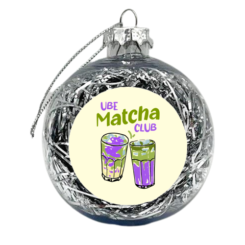 Ube Matcha Club Illustration - xmas bauble by EZbie