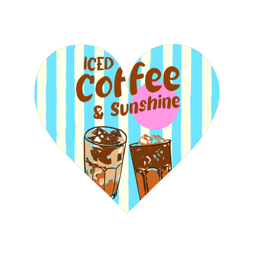 Iced Coffee and Sunshine Summer Stripes Preppy - Magnet by EZbie