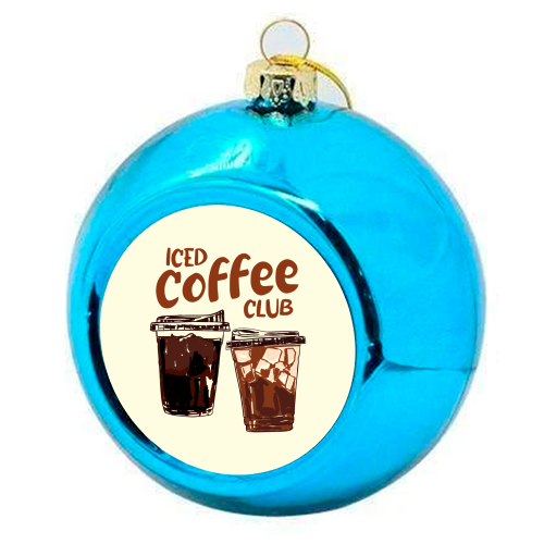 Iced Coffee Club Retro Summer Illustration - colourful christmas bauble by EZbie