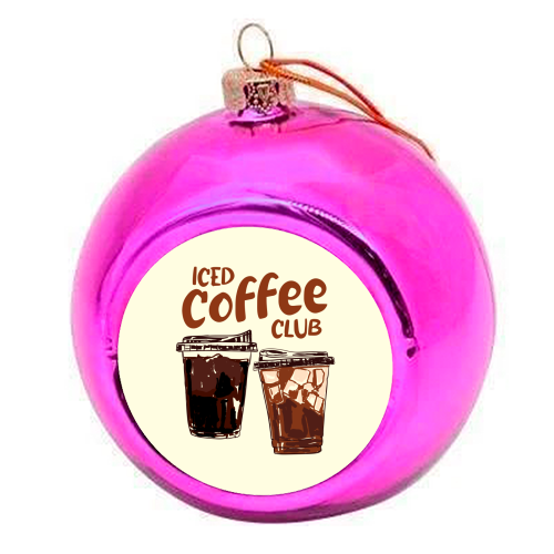 Iced Coffee Club Retro Summer Illustration - colourful christmas bauble by EZbie