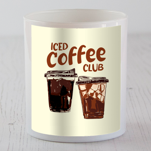 Iced Coffee Club Retro Summer Illustration - scented candle by EZbie