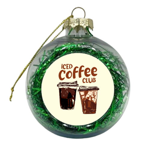 Iced Coffee Club Retro Summer Illustration - xmas bauble by EZbie