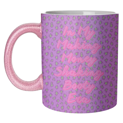 In My Making Money Shaking Booty Era – Bold Retro Leopard Print with Sassy Quote - unique mug by Nida Designs