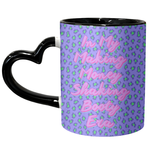 In My Making Money Shaking Booty Era – Bold Retro Leopard Print with Sassy Quote - unique mug by Nida Designs