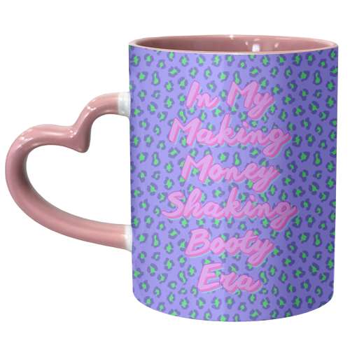 In My Making Money Shaking Booty Era – Bold Retro Leopard Print with Sassy Quote - unique mug by Nida Designs