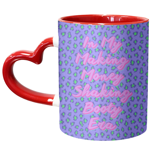 In My Making Money Shaking Booty Era – Bold Retro Leopard Print with Sassy Quote - unique mug by Nida Designs