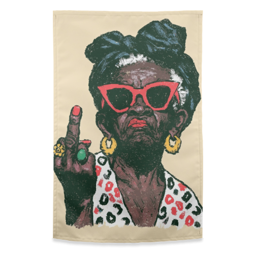 God bless you - funny tea towel by DejaReve