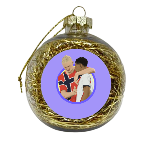 Haaland & Bellingham - xmas bauble by Pink and Pip